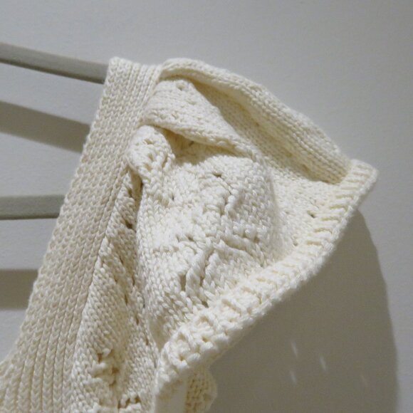 HAUTE HIPPIE Crochet Knit Milkmaid Coquette Ribbon Top Cotton Cottagecore Boho - Picture 4 of 12